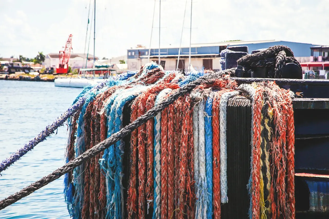 Yachts on the pontoons of a marina on the east coast of Phuket