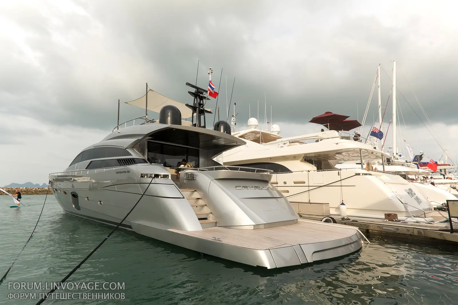 Charter yachts on the pontoons of a Phuket marina