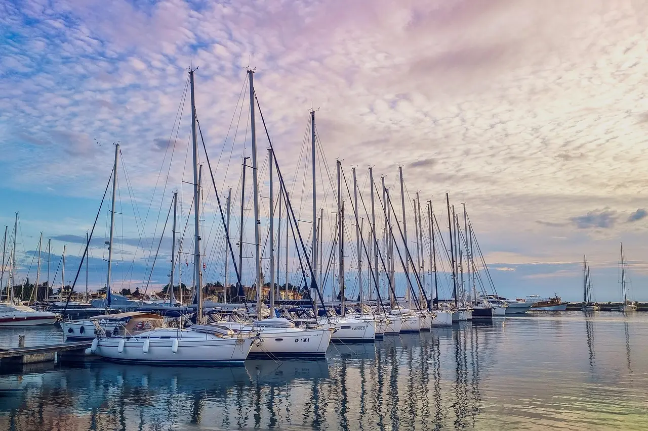 Catamarans on marina pontoons at the northern end of Phuket